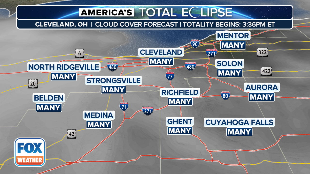 Total solar eclipse live tracker Cloud forecasts for cities, states in path of totality Fox